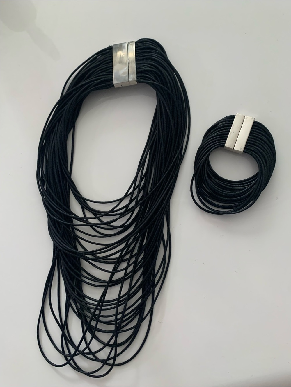 Black Multi-Strand Pendant Necklace by - Picture 12 of 12